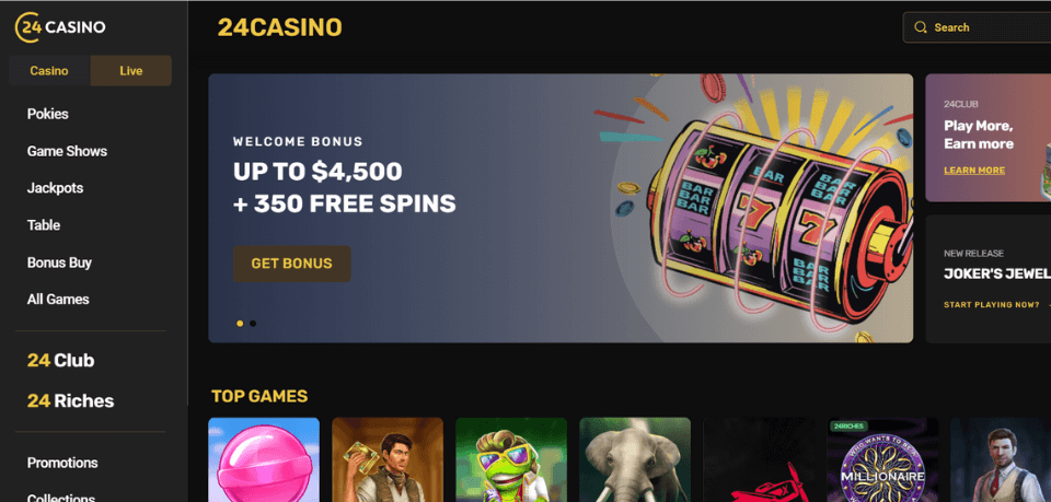24 casino welcome offer