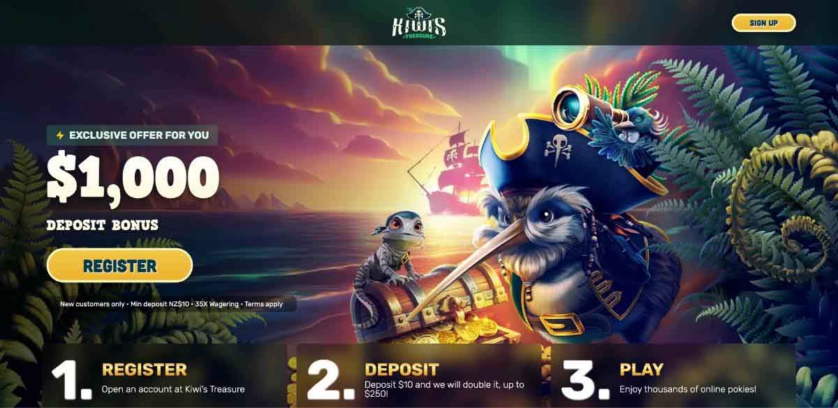 kiwis treasure casino bonus