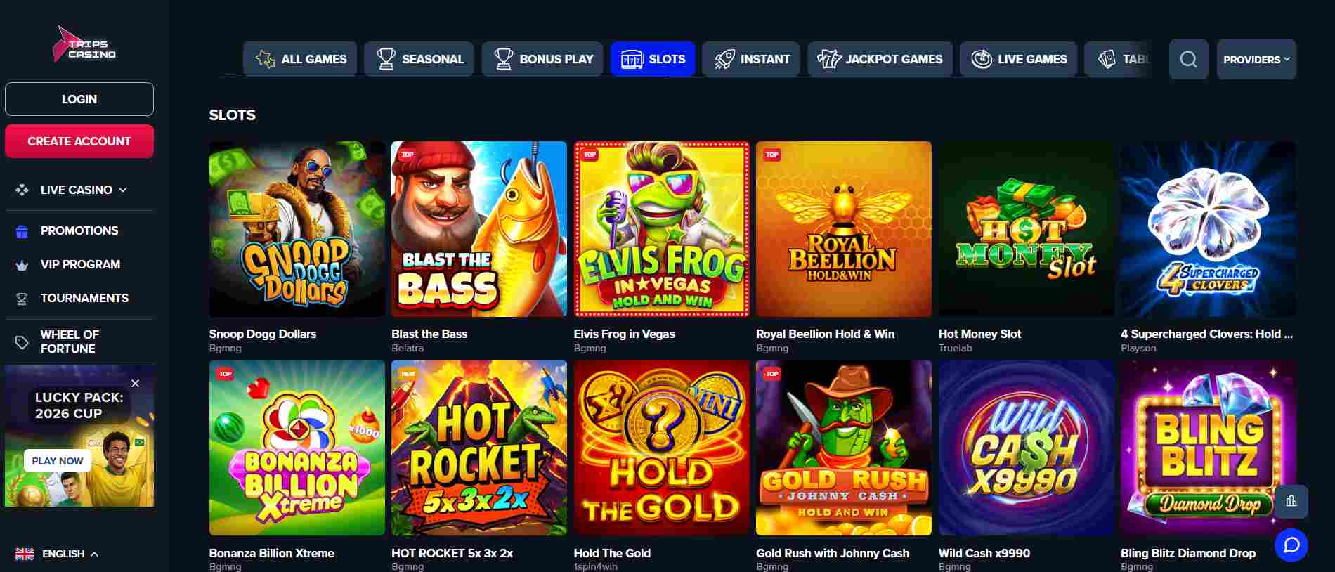 Trips Casino Slot Games