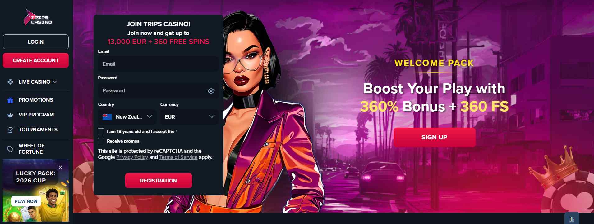 Trips Casino Welcome Bonus