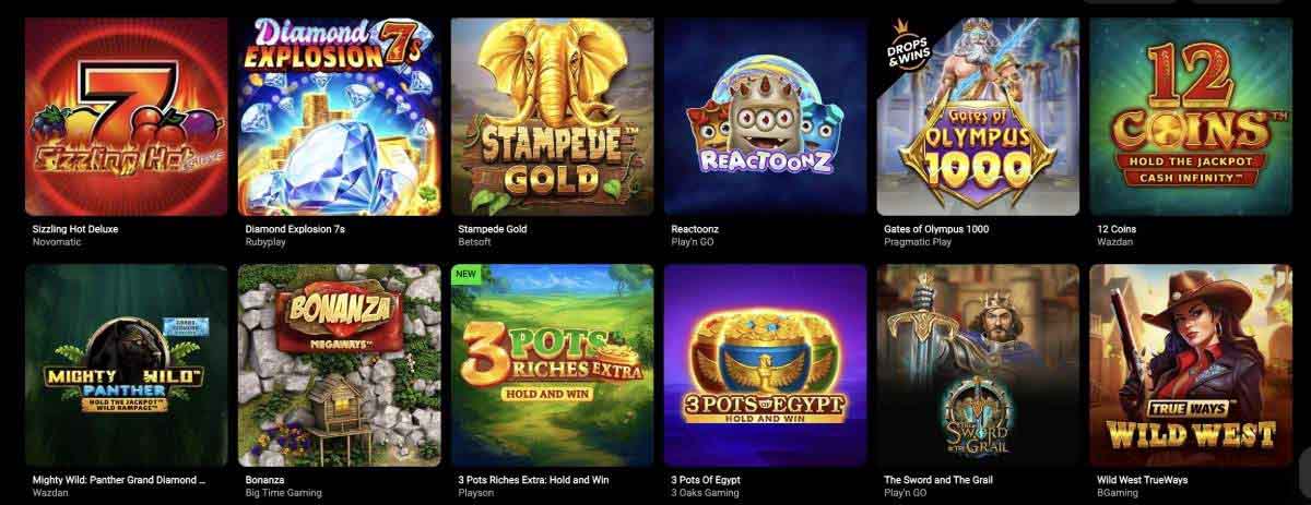 Sportspin casino games