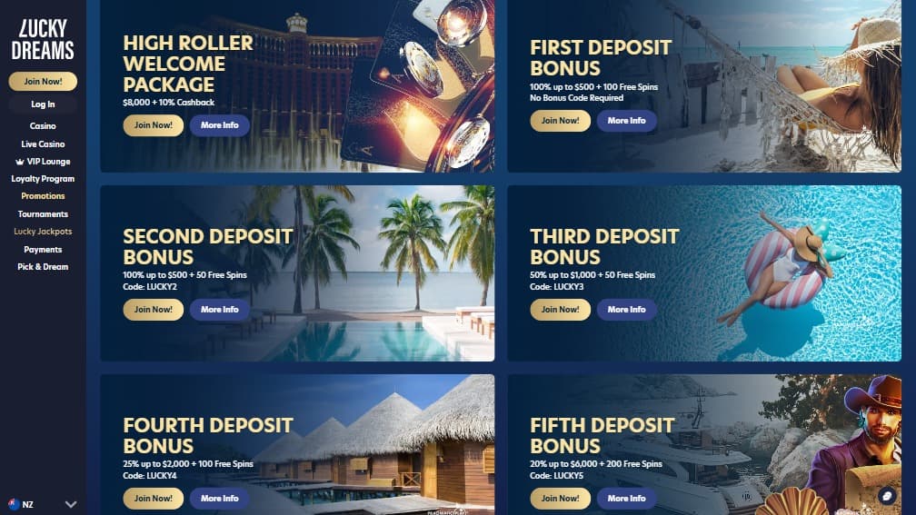 Lucky Dreams casino promotions