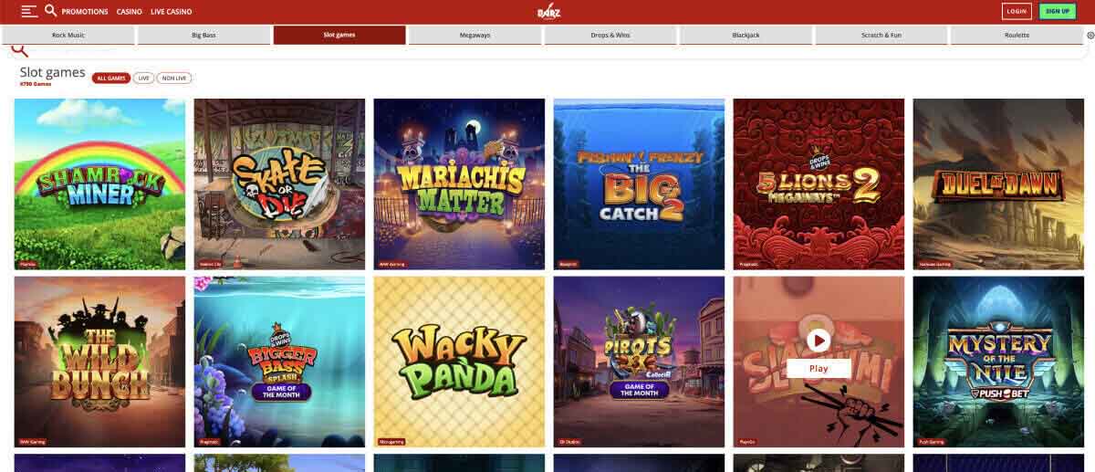 barz casino games