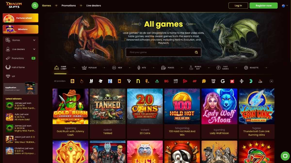 dragonslots casino games