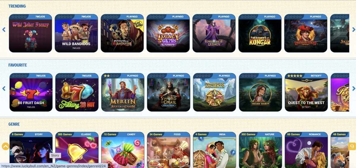 luckybull casino games