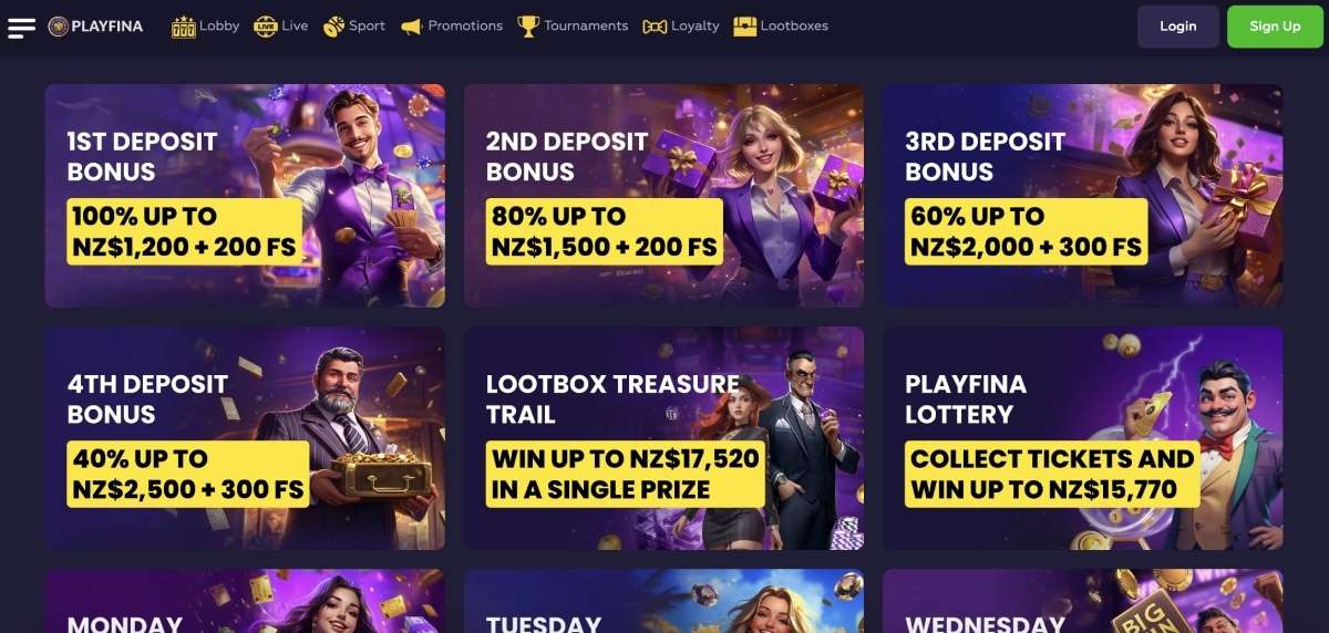 playfina casino bonuses