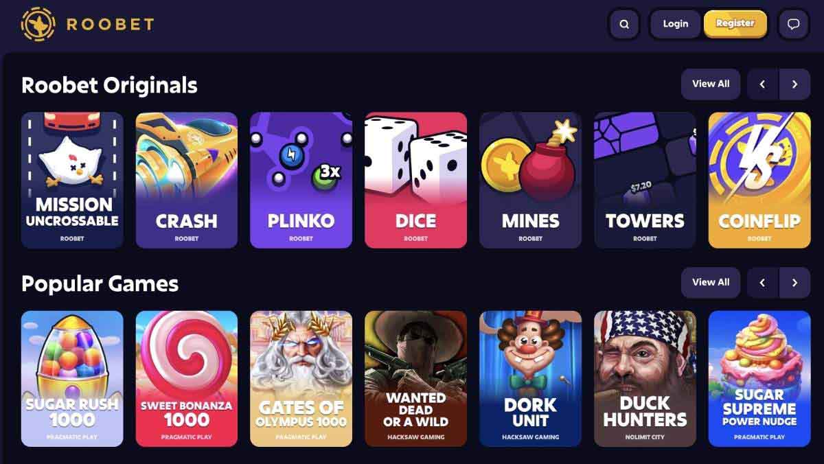 roobet casino games