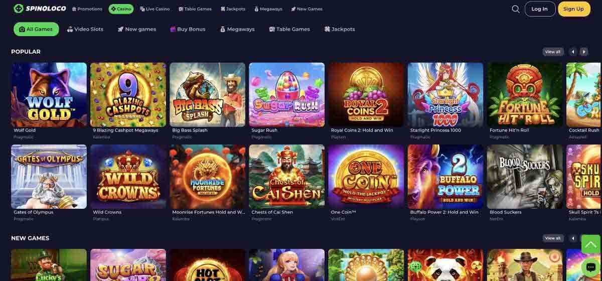spinoloco casino games