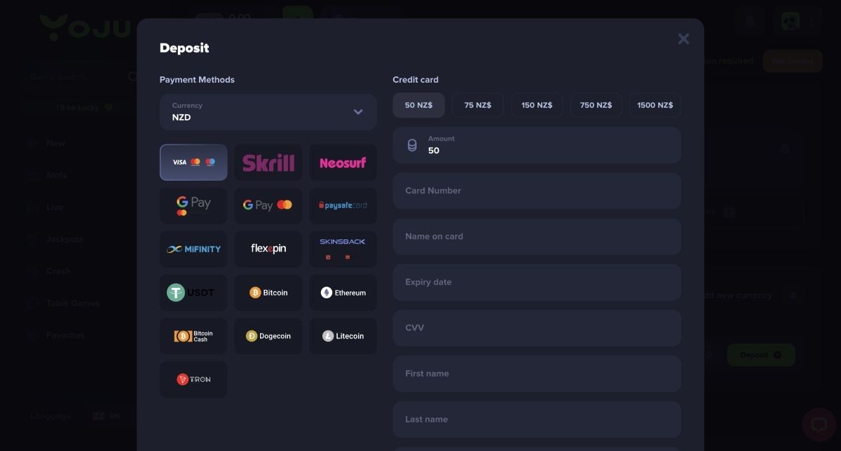 YOJU casino payments