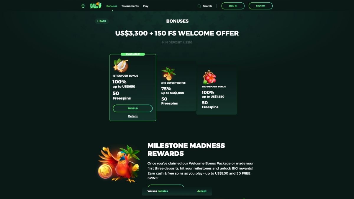 all star casino bonus