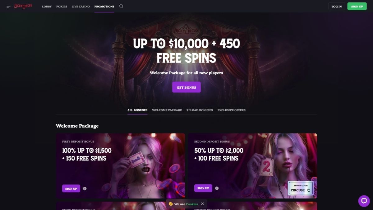 luckycircus casino bonus