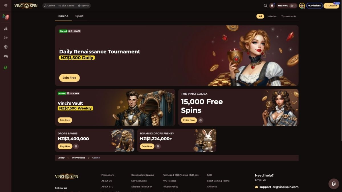 vincispin casino bonus