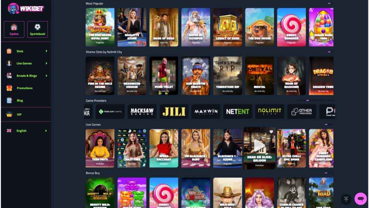 wikibet casino games