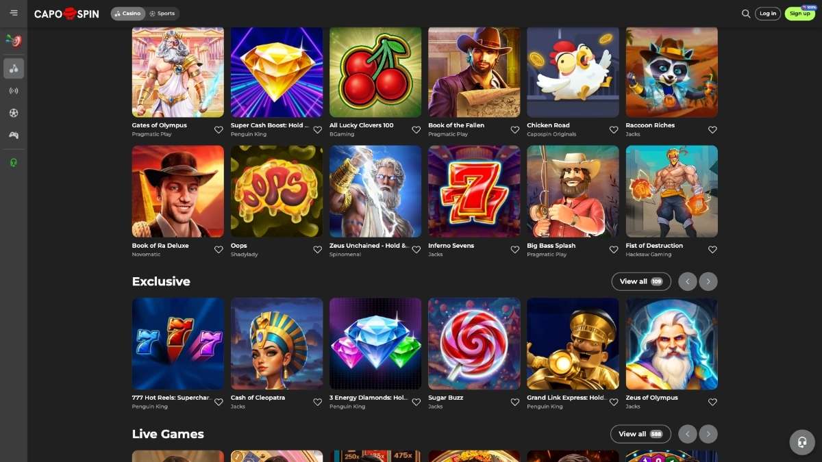 capospin casino games