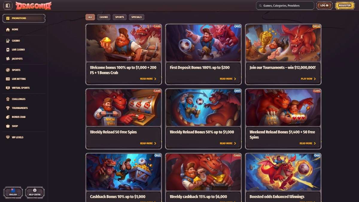 dragonia casino bonus
