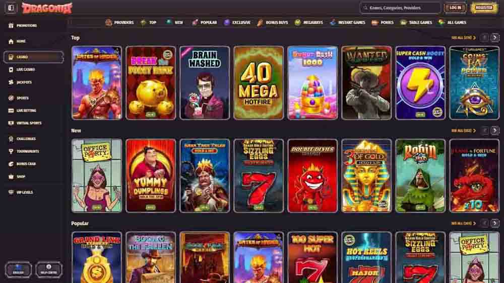 dragonia casino games