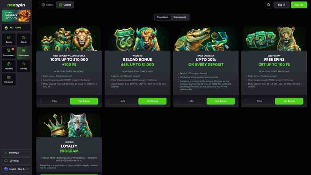 neospin casino bonus