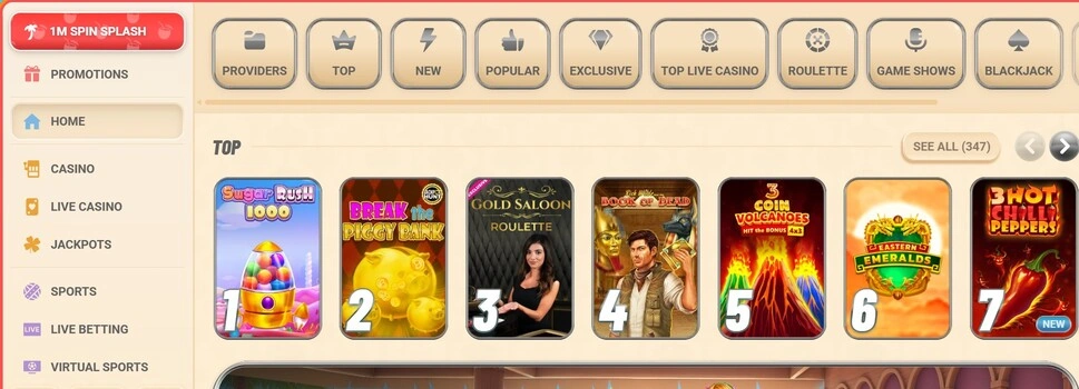 Vegasino Games Selection BetKiwi New Zealand